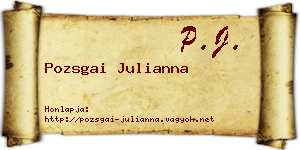 Pozsgai Julianna névjegykártya